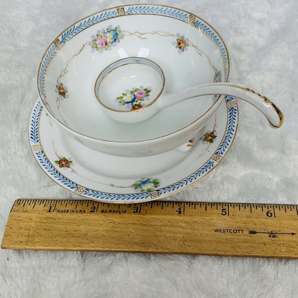 ❌SOLD❌Nippon Footed Soup Bowl Spoon Plate Vintage - Picture 8 of 8